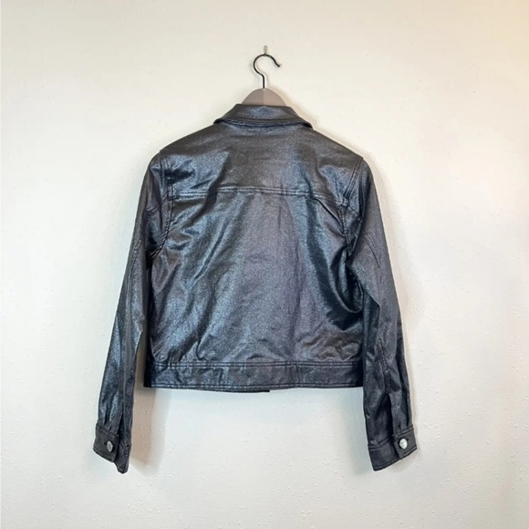 Rebecca Minkoff Metallic Moto Jacket Large - Picture 2 of 5